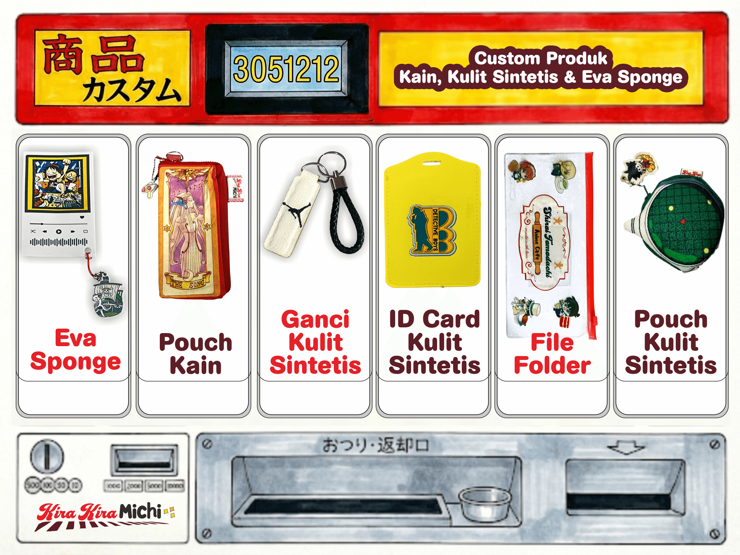 Custom Produk Kain, Kulit Sintetis & Eva Sponge